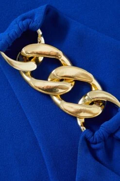 Petite Royal Blue Chain Strap Midi Dress -Glamourista 00100037414 ZS