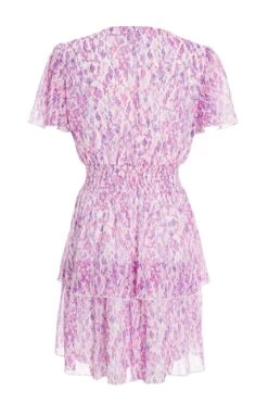 Lilac Chiffon Animal Print Mini Dress -Glamourista 00100037443 ZB