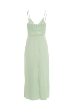Sage Satin Knot Midi Dress -Glamourista 00100037449 ZB