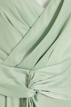 Sage Satin Knot Midi Dress -Glamourista 00100037449 ZS