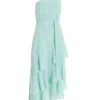 Mint Textured Chiffon One Shoulder Midaxi Dress