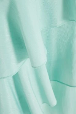 Mint Textured Chiffon One Shoulder Midaxi Dress -Glamourista 00100037454 ZS