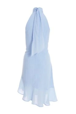 Blue Chiffon High Neck Mini Dress -Glamourista 00100037457 ZB
