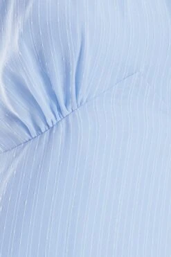 Blue Chiffon High Neck Mini Dress -Glamourista 00100037457 ZS