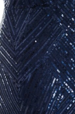 Navy Sequin Fishtail Maxi Dress -Glamourista 00100037463 ZS