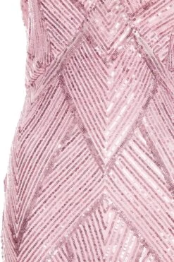 Pink Sequin Fishtail Maxi Dress -Glamourista 00100037464 ZS