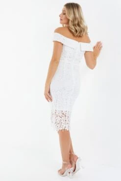 White Lace Brodot Midi Dress -Glamourista 00100037465 XB