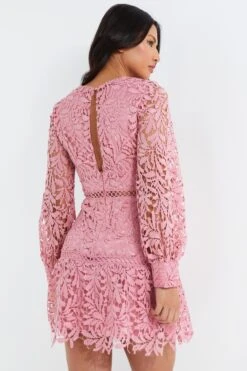 Pink Lace Skater Dress 8 Pink Lace Skater Dress -Glamourista 00100037467 XB
