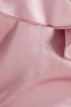 Pink Satin Wrap Frill Midi Dress -Glamourista 00100037468 ZS