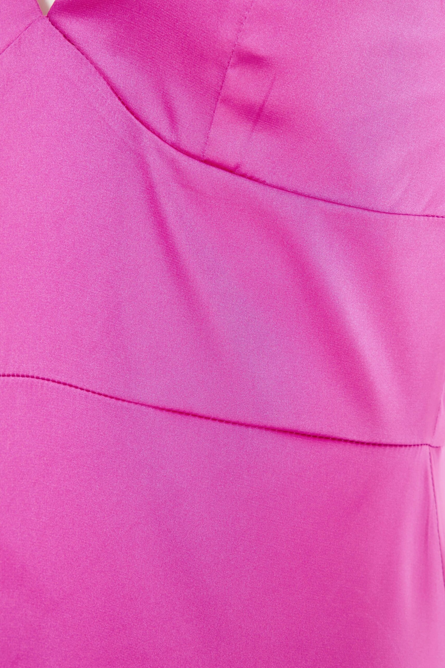 Hot Pink Satin Asymmetric Midi Dress 6 Hot Pink Satin Asymmetric Midi Dress - Image 6