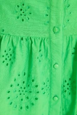 Green Embroidered Mini Shirt Dress -Glamourista 00100037475 ZS