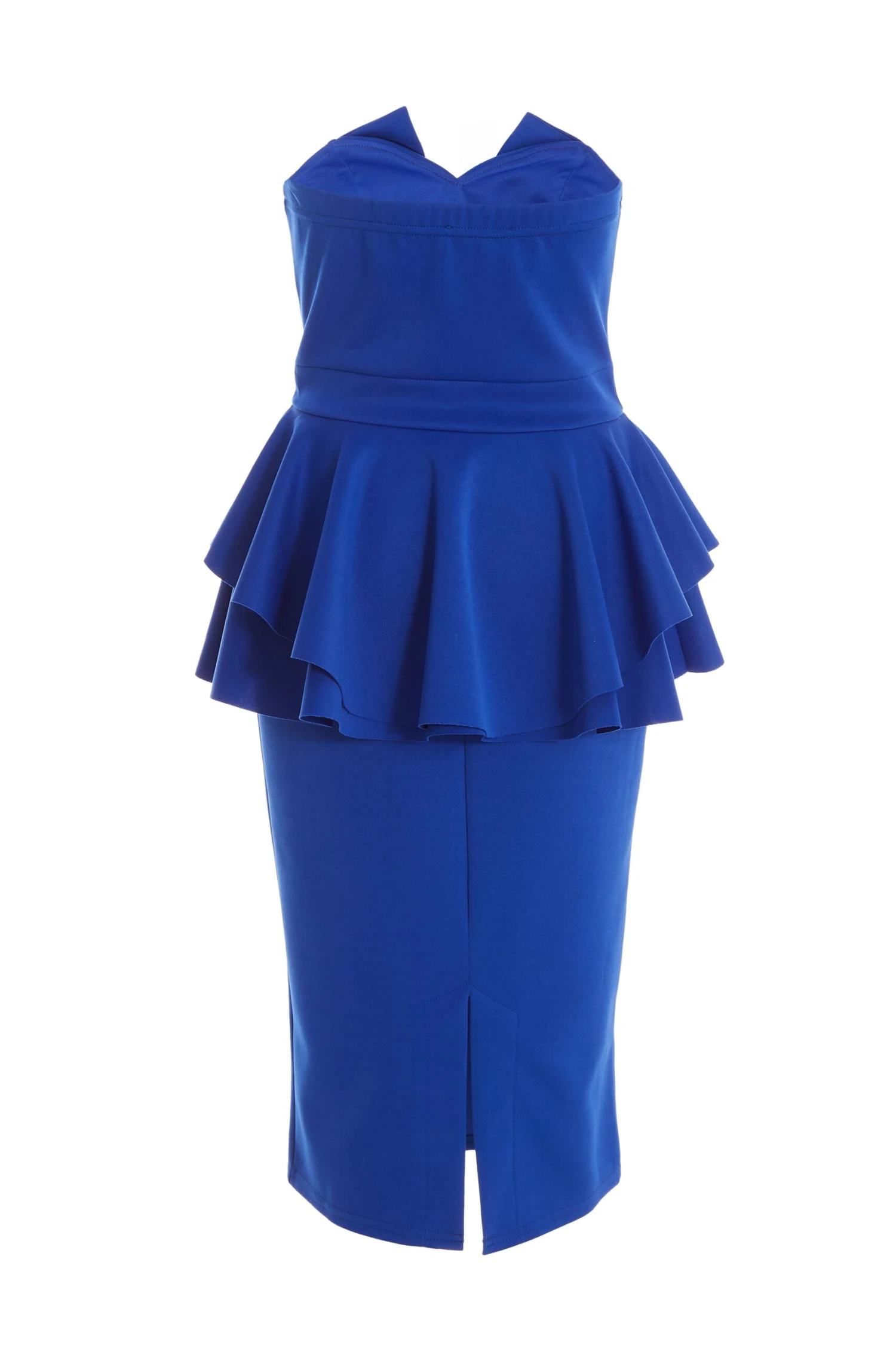 Royal Blue Peplum Bodycon Midi Dress 5 Royal Blue Peplum Bodycon Midi Dress - Image 5
