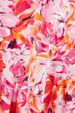 Pink Floral Cross Front Maxi Dress -Glamourista 00100037501 ZS