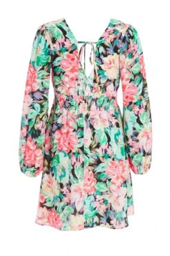 Multicolored Floral Skater Dress -Glamourista 00100037503 ZB