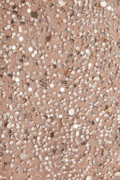 Taupe Sequin Batwing Maxi Dress -Glamourista 00100037505 ZS