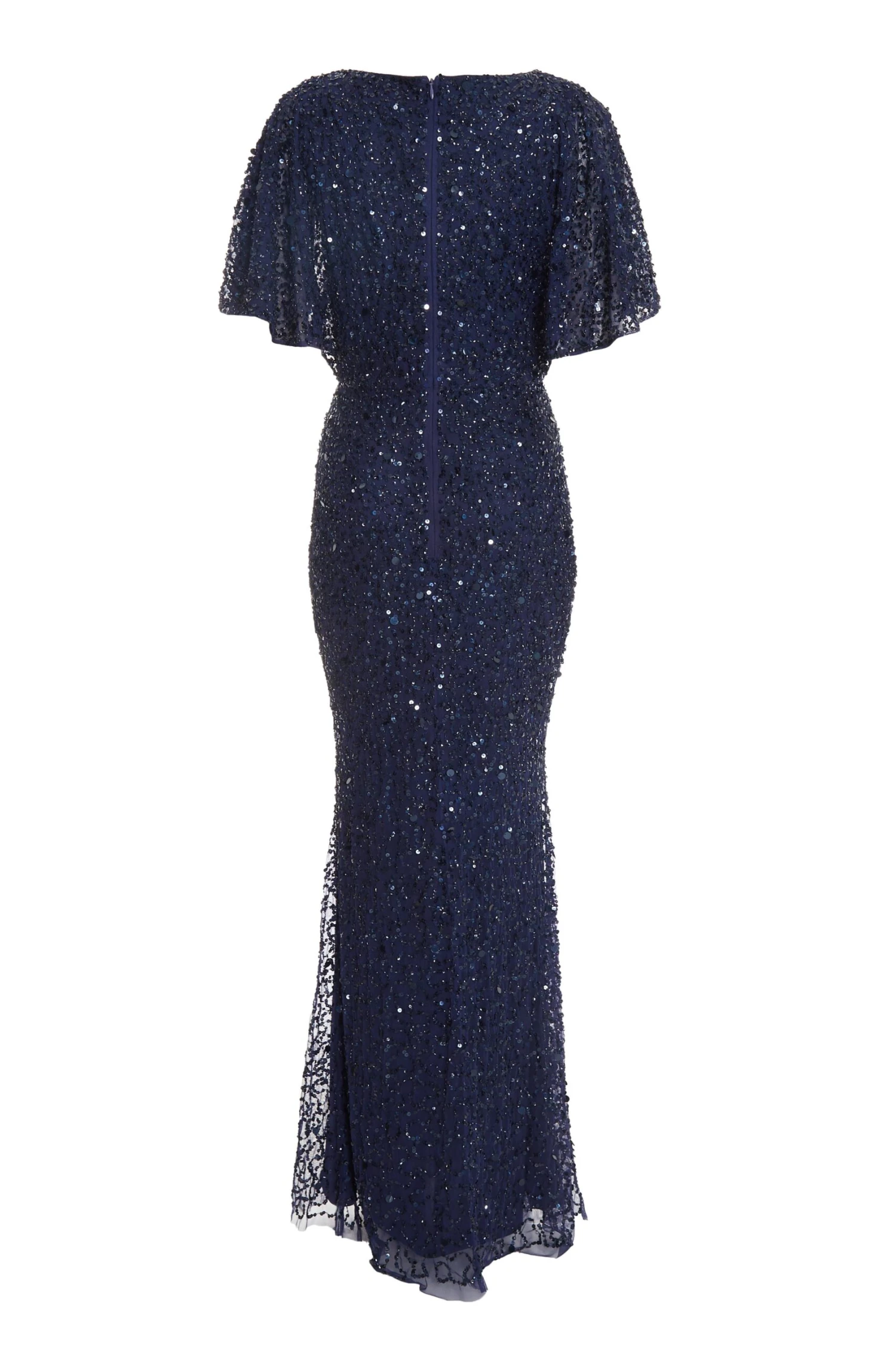 Navy Sequin Batwing Maxi Dress 5 Navy Sequin Batwing Maxi Dress - Image 5