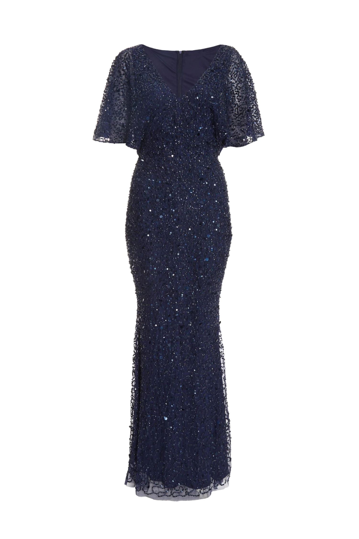 Navy Sequin Batwing Maxi Dress 1 Navy Sequin Batwing Maxi Dress