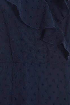 Navy Chiffon Dobby Wrap Midi Dress -Glamourista 00100037573 ZS