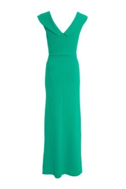 Green Ruched Bardot Maxi Dress -Glamourista 00100037581 ZB