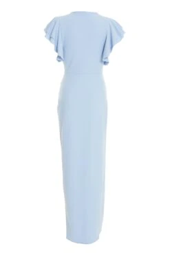 Light Blue Ruched Maxi Dress -Glamourista 00100037582 ZB