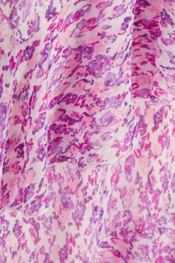 Lilac Chiffon Animal Print Midi Dress -Glamourista 00100037591 ZS