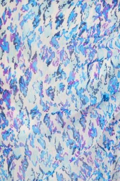 Blue Floral Puff Sleeve Mini Dress -Glamourista 00100037592 ZS