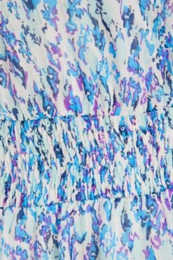 Blue Floral Tiered Wrap Midi Dress 11 Blue Floral Tiered Wrap Midi Dress -Glamourista 00100037596 ZS