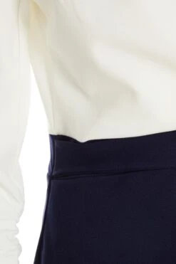 Navy Contrast Wrap Midi Dress -Glamourista 00100037632 ZS