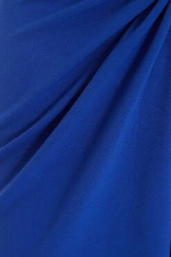 Curve Royal Blue Knot Front Midi Dress -Glamourista 00100037686 ZS