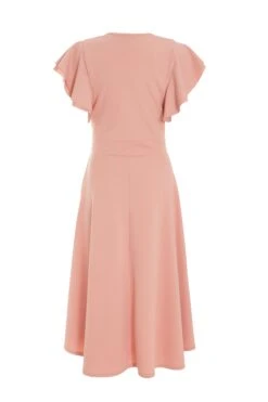 Petite Pink Wrap Dip Hem Midi Dress 10 Petite Pink Wrap Dip Hem Midi Dress -Glamourista 00100037689 ZB