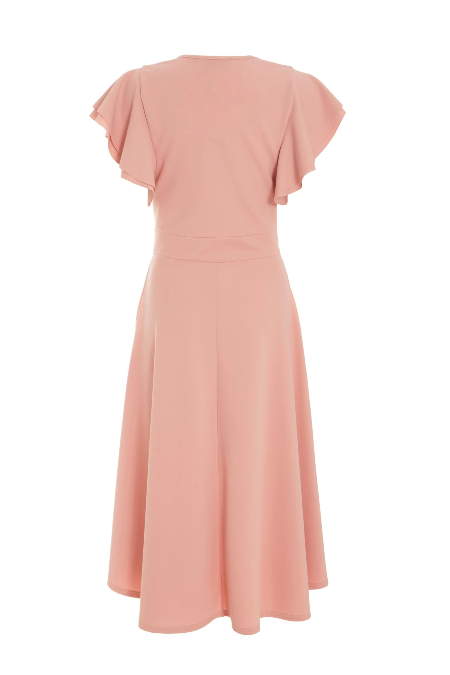 Petite Pink Wrap Dip Hem Midi Dress 5 Petite Pink Wrap Dip Hem Midi Dress - Image 5