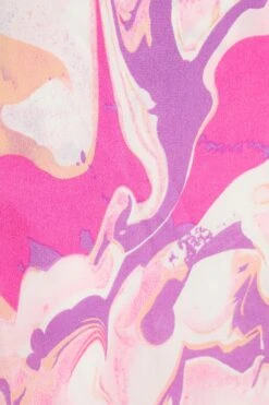 Pink Satin Marble Print Wrap Mini Dress -Glamourista 00100037700 ZS