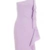 Petite Lilac One Shoulder Frill Midi Dress