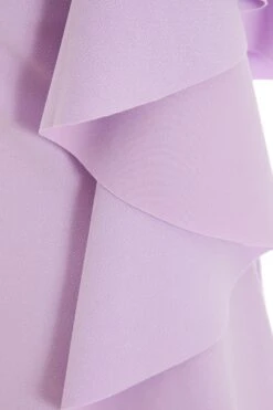 Petite Lilac One Shoulder Frill Midi Dress 11 Petite Lilac One Shoulder Frill Midi Dress -Glamourista 00100037707 ZS