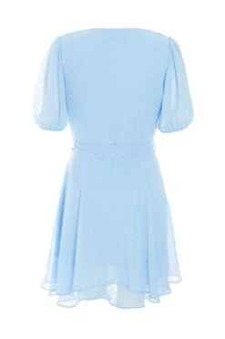 Light Blue Jacquard Skater Dress -Glamourista 00100037726 ZB