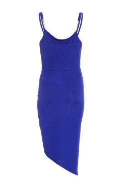 Petite Royal Blue Diamante Ruched Midi Dress -Glamourista 00100037742 ZB