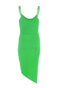 Petite Jade Green Diamante Ruched Midi Dress -Glamourista 00100037743 ZB