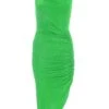 Petite Jade Green Diamante Ruched Midi Dress