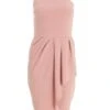 Petite Pink Ruched Wrap Midi Dress