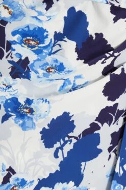 Navy Floral Wrap Midi Dress -Glamourista 00100037771 ZS