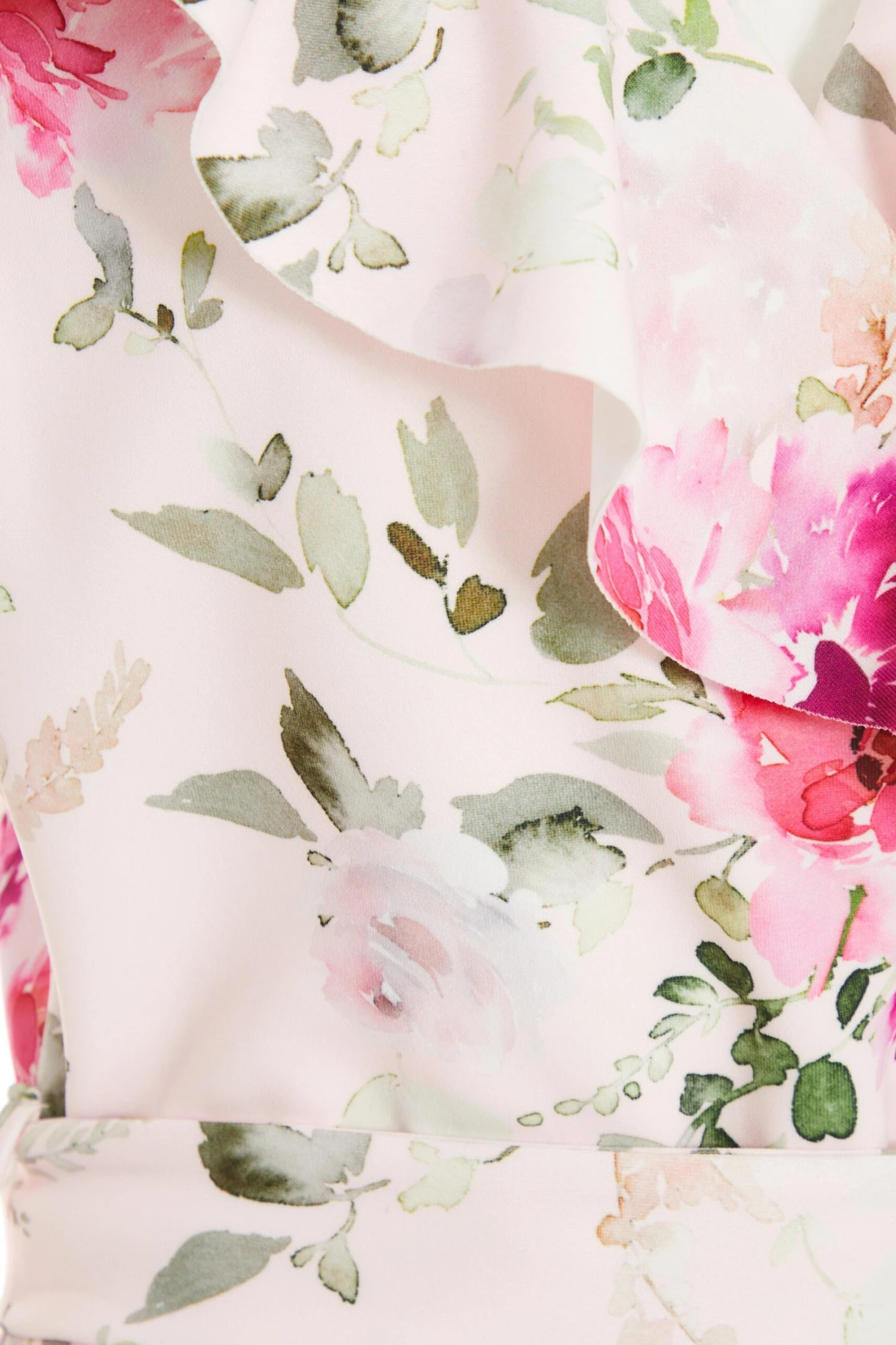 Light Pink Floral Dip Hem Midi Dress 6 Light Pink Floral Dip Hem Midi Dress - Image 6