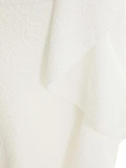 White Jacquard Frill Detail Midi Dress 11 White Jacquard Frill Detail Midi Dress -Glamourista 00100037817 ZS