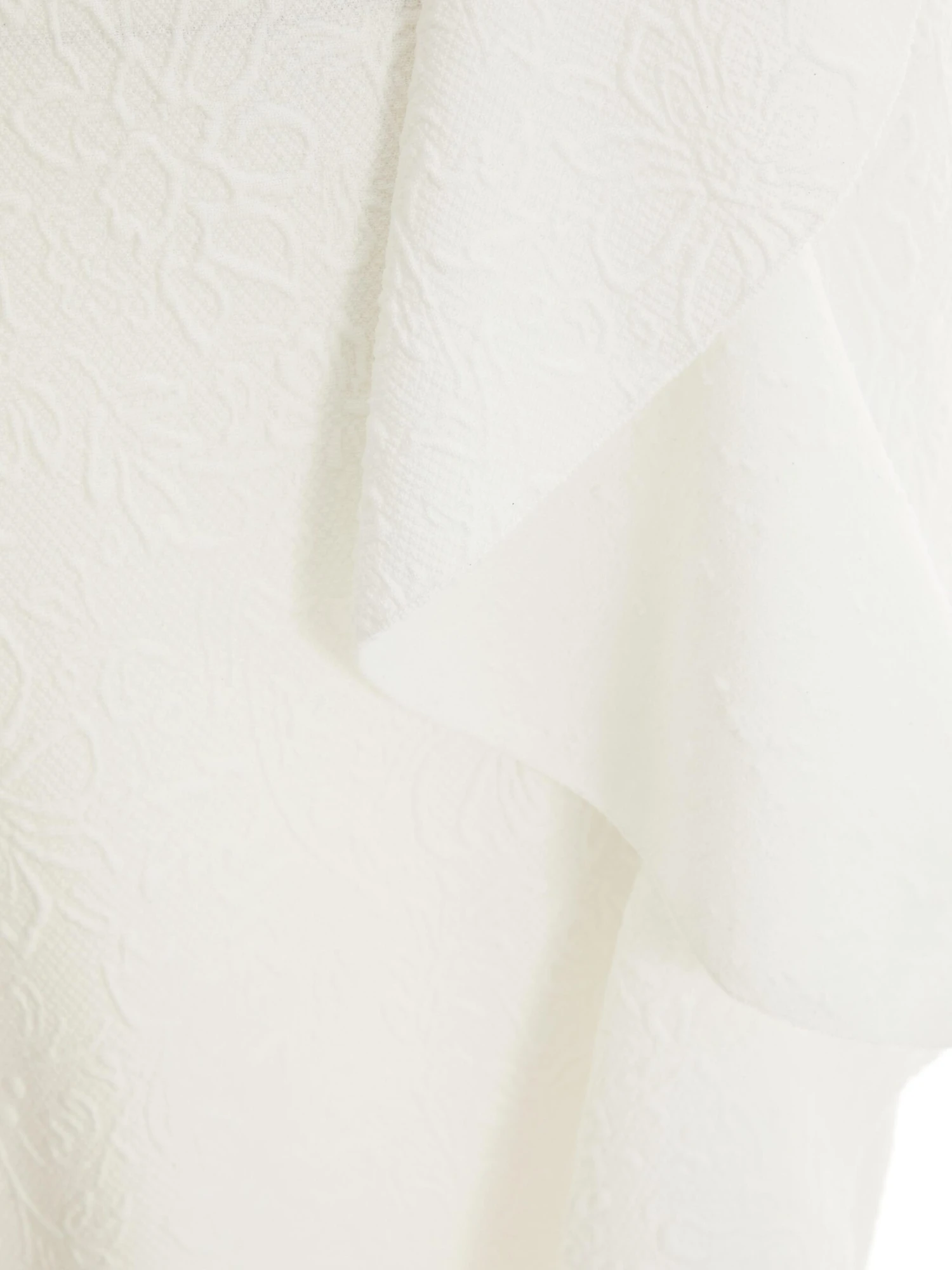 White Jacquard Frill Detail Midi Dress 6 White Jacquard Frill Detail Midi Dress - Image 6