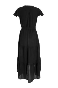 Black Tiered Dip Hem Midi Dress -Glamourista 00100037866 ZB