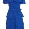 Royal Blue Tiered Bardot Mini Dress