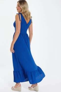 Royal Blue Tie Midaxi Dress -Glamourista 00100037875 XB