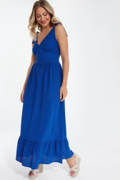 Royal Blue Tie Midaxi Dress -Glamourista 00100037875 XS