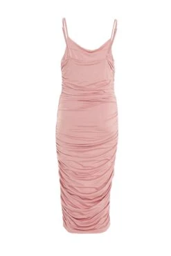 Pink Ruched Bodycon Midi Dress 10 Pink Ruched Bodycon Midi Dress -Glamourista 00100037902 ZB