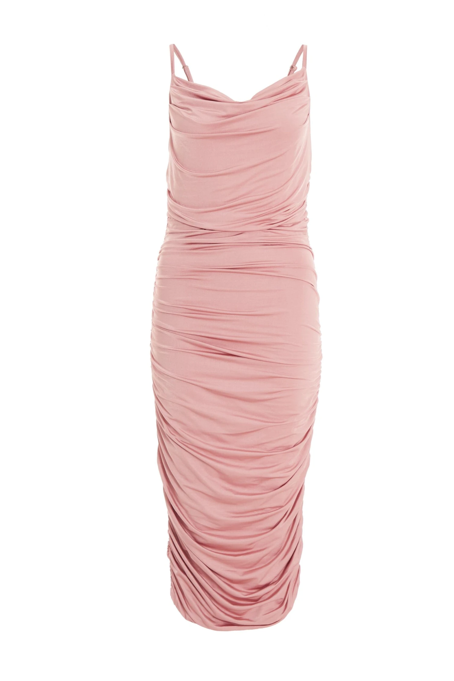 Pink Ruched Bodycon Midi Dress 1 Pink Ruched Bodycon Midi Dress