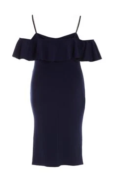 Curve Navy Diamante Strap Midi Dress -Glamourista 00100037963 ZB